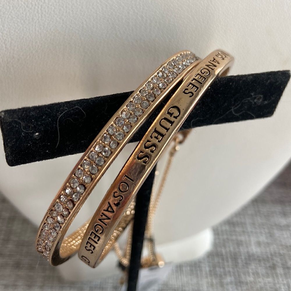 Guess DUO bracelets adjustable closing rd Gold color Rhinestone